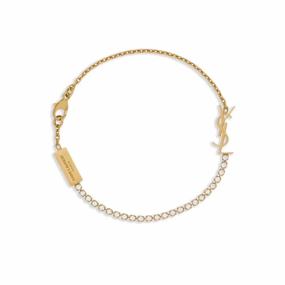 Rich B*tch Gold YSL Logo Bracelet - Picture 1 of 3